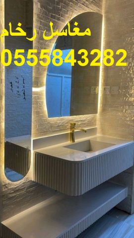  مغاسل رخام , ديكورات مغاسل حمامات جديدة 3