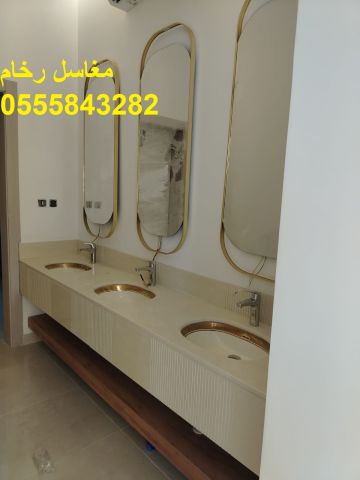  مغاسل رخام , ديكورات مغاسل حمامات جديدة 5