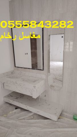  مغاسل رخام , ديكورات مغاسل حمامات جديدة 8