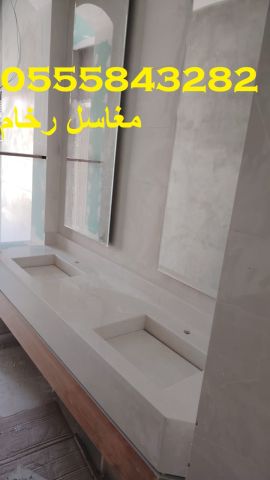  مغاسل رخام , ديكورات مغاسل حمامات جديدة 10