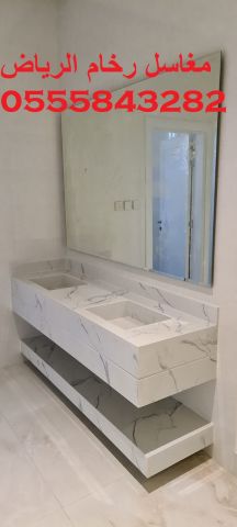  مغاسل رخام , ديكورات حمامات فاخرة  8