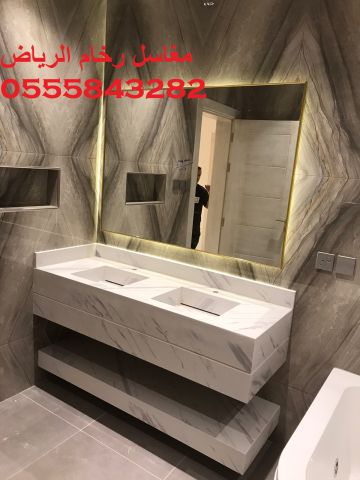  مغاسل رخام , ديكورات حمامات فاخرة  8