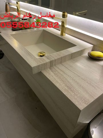  مغاسل رخام , ديكورات حمامات فاخرة  9