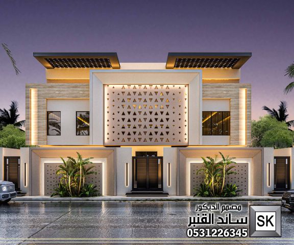 تصميم و تشطيب واجهة فلل و قصور كود سلماني . كود وادي حنيفة  2