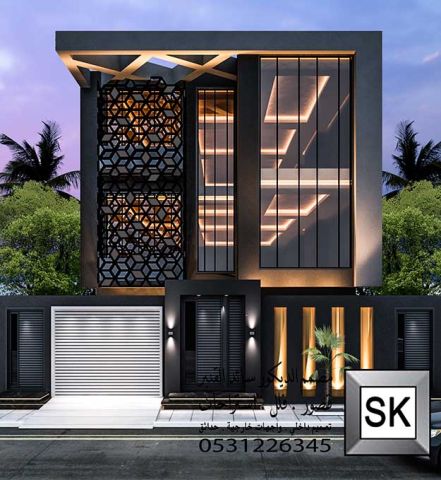 تصميم و تنفيذ واجهة فلل و قصور فخمة في السعودية 6