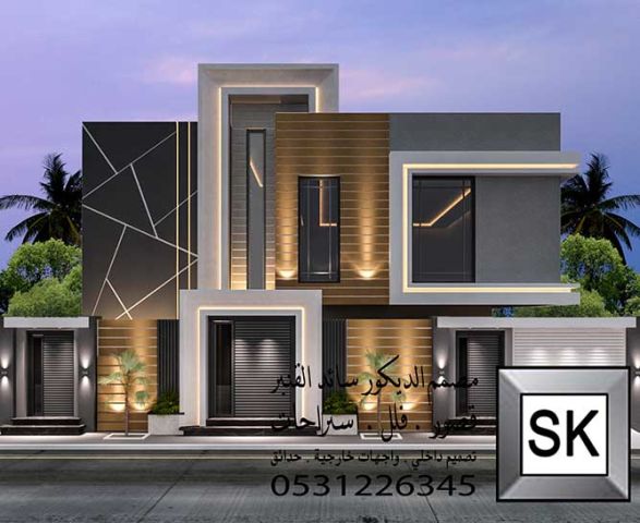 تصميم و تنفيذ واجهة فلل و قصور فخمة في السعودية 8