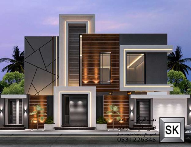 تصميم و تنفيذ واجهة فلل و قصور فخمة في السعودية 9