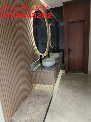  مغاسل رخام , ديكورات حمامات فاخرة  6