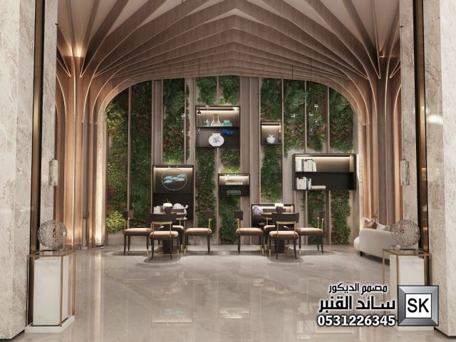 تصميم لوبي إستقبال و كوفي شوب في السعودبة 7