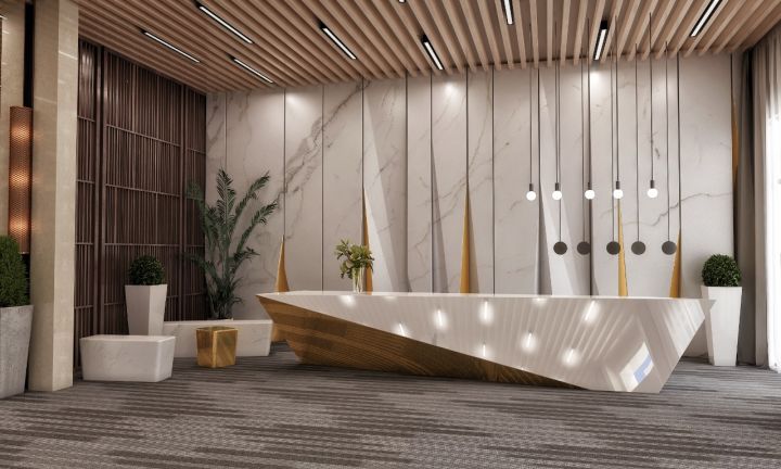 تصميم و تنفيذ لوبي إستقبال فندقي قاخر في السعودية