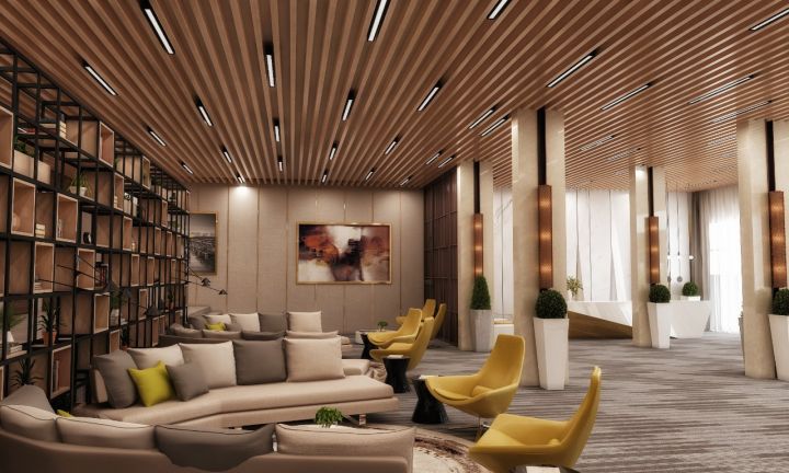تصميم و تنفيذ لوبي إستقبال فندقي قاخر في السعودية 2