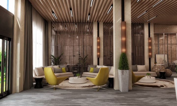 تصميم و تنفيذ لوبي إستقبال فندقي قاخر في السعودية 3