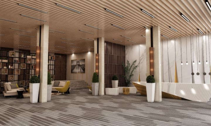 تصميم و تنفيذ لوبي إستقبال فندقي قاخر في السعودية 6