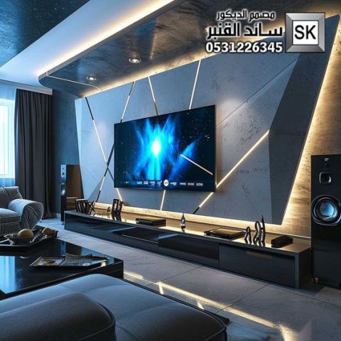 تنفيذ جدران خشب و جبس و جدران تلفاز في السعودية 4