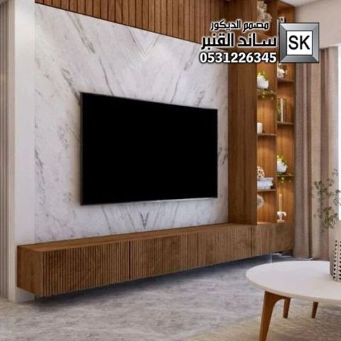 تنفيذ جدران خشب و جبس و جدران تلفاز في السعودية 5