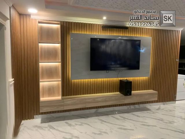 تنفيذ جدران خشب و جبس و جدران تلفاز في السعودية 8