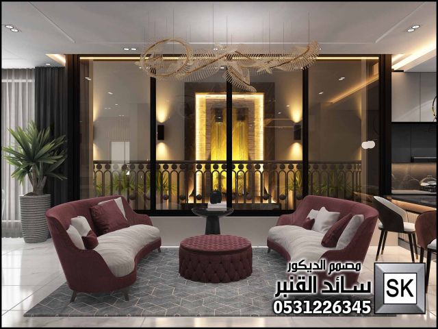 تصميم ديكور صالة دور أرضي في السعودية
