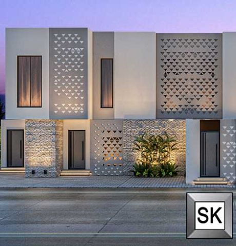 من أعمالنا تصميم واجهات خارجية تاون هاوس طراز سلماني في الرياض 9