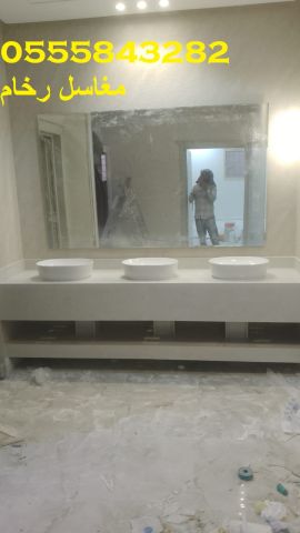  مغاسل رخام ، ديكورات حمامات فاخرة 