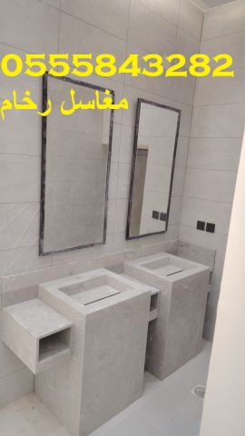  مغاسل رخام ، ديكورات حمامات فاخرة  7