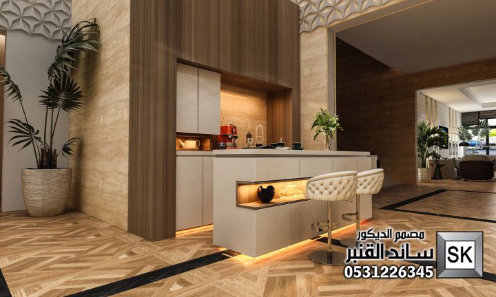 تصميم لوبي إستقبال فندقي في الرياض 2