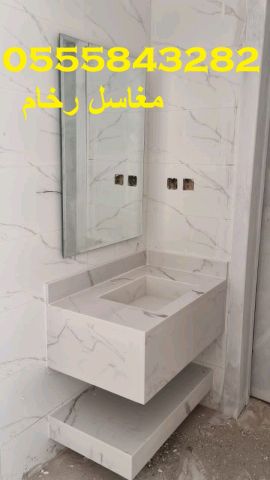  مغاسل رخام , ديكورات مغاسل حمامات جديدة 3