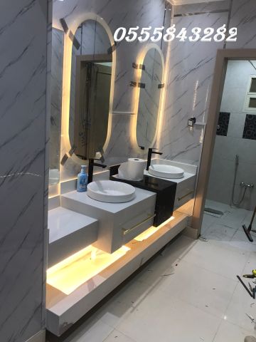  مغاسل رخام , ديكورات حمامات فاخرة  2