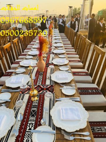   تأجير كنب ملكي كحلي و سكري ، تأجير طاولات وكراسي الأحتفالات 5