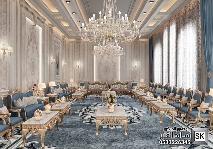 مجلس رجال كلاسيك فاخر في الرياض من أعمال مصمم الديكور سائد القتبر
