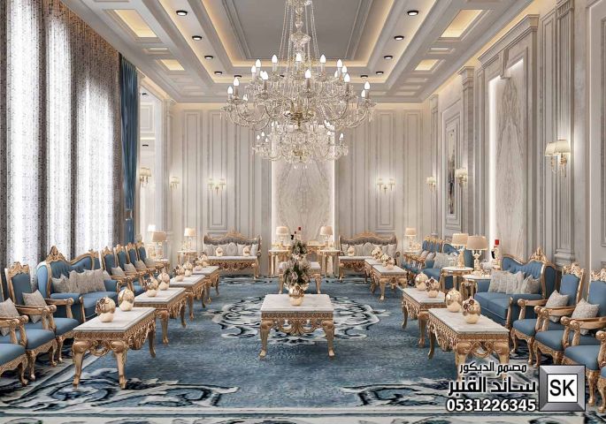 مجلس رجال كلاسيك فاخر في الرياض من أعمال مصمم الديكور سائد القتبر 2