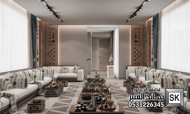 مجلس نجدية حديث في الرياض من أعمال مصمم الديكور سائد القنبر 3