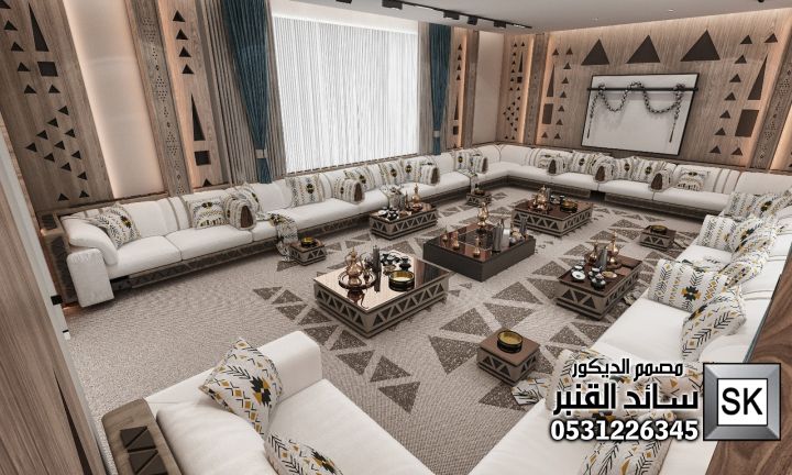 مجلس نجدية حديث في الرياض من أعمال مصمم الديكور سائد القنبر 5