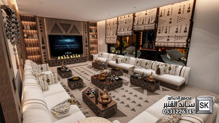 مجالس نجدي فاخر في جدة من أعمال مصمم الديكور سائد القنبر 3