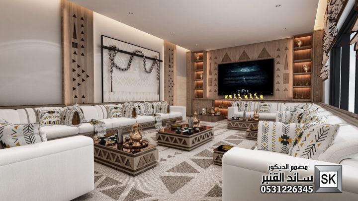 مجالس نجدي فاخر في جدة من أعمال مصمم الديكور سائد القنبر 8