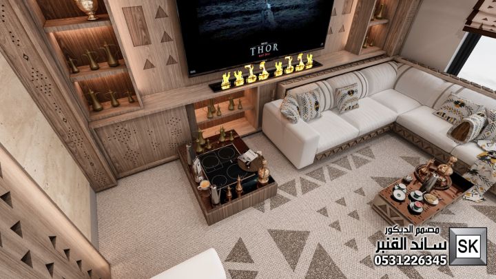 مجالس نجدي فاخر في جدة من أعمال مصمم الديكور سائد القنبر 9