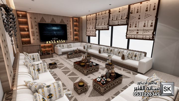 مجالس نجدي فاخر في جدة من أعمال مصمم الديكور سائد القنبر 10