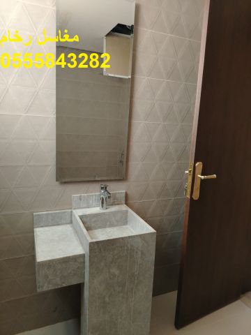  تنفيذ مغاسل رخام حوض وحوضين حسب الطلب