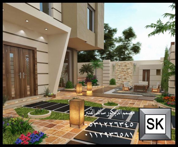 تشطيب لاندسكيب منزلي فاخر في الرياض شامل التصميم و الإشراف المجان 7