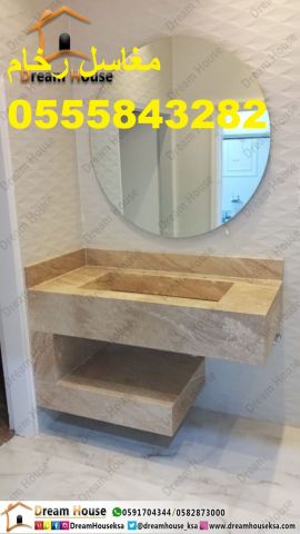  مغاسل رخام مع خزائن – تنفيذ حسب المساحة 5