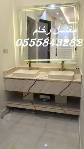  مغاسل رخام أبيض ورمادي – تفصيل فوري 3