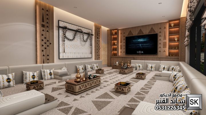 تصميم و تشطيب مجلس نجدي تراثي في الرياض 6