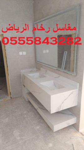  مغاسل رخام مع خزائن – تنفيذ حسب المساحة 8