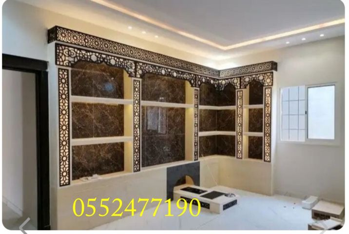 مختصصون في عالم تصميم ونتنفيذ احدث يكورات المشبات رخام وحجر وخشب  2