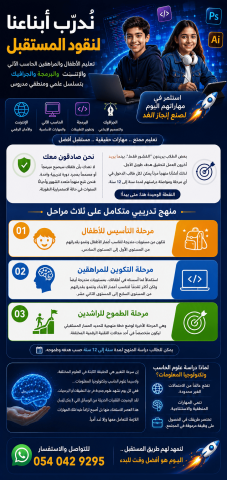 تدريب عملي وممتع في عالم التقنية الرقمية للأطفال والمراهقين